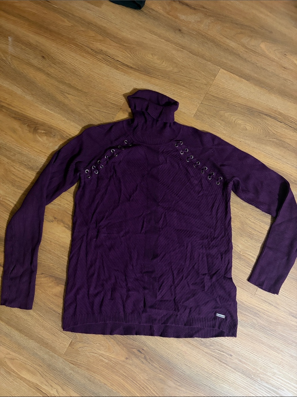 Calvin Klein Ribbed Turtleneck in Plum
